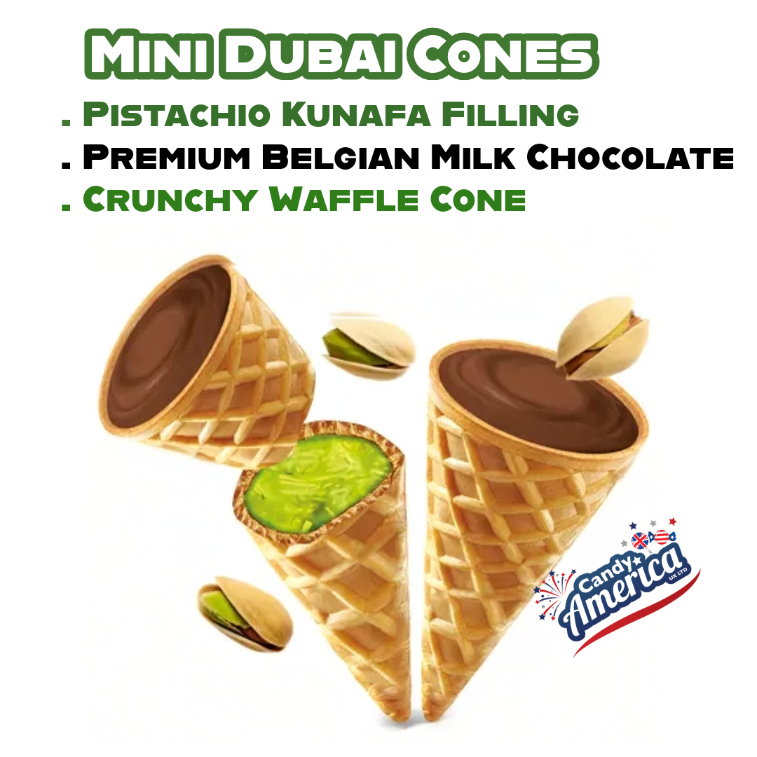 Miskets Dubai Chocolate Pistachio & Kunafa Mini Cones 50g