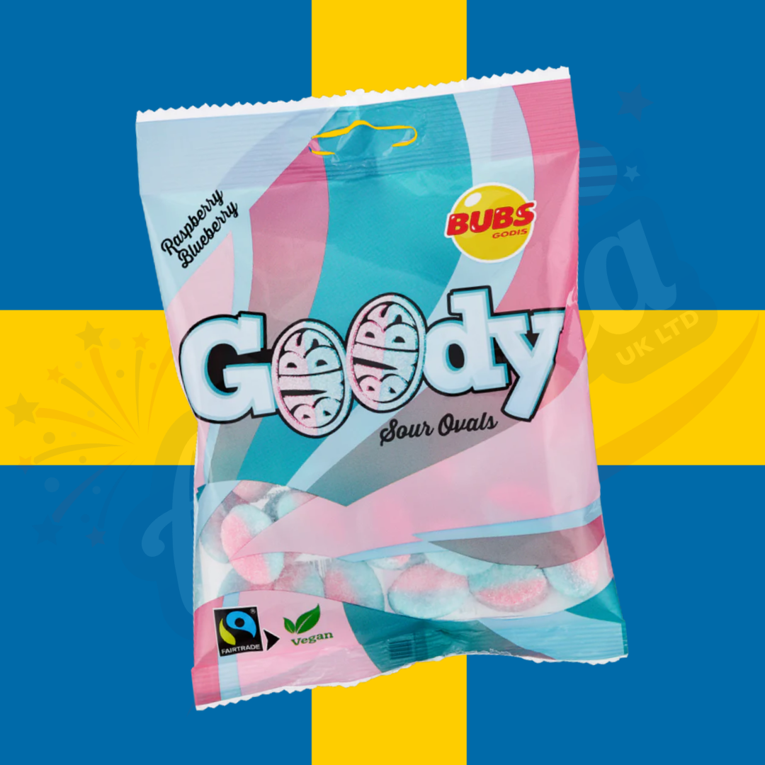 BUBS Goody Raspberry & Blueberry Sour Ovals 90g (EU) – Candy America