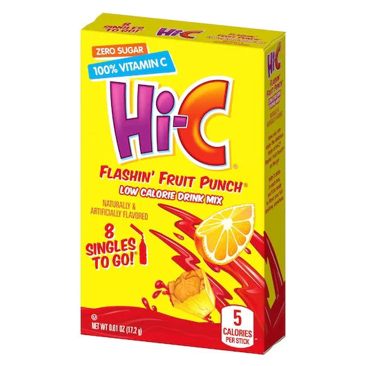 Hi-C Flashin' Fruit Punch Singles to Go 16.2g (8 Pack)