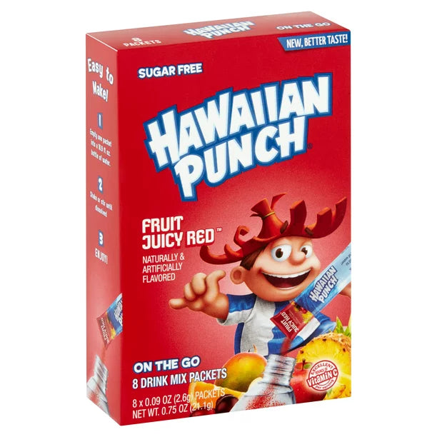 Hawaiian Punch Fruit Juicy Red Singles to Go 21.1g (8 Pack)