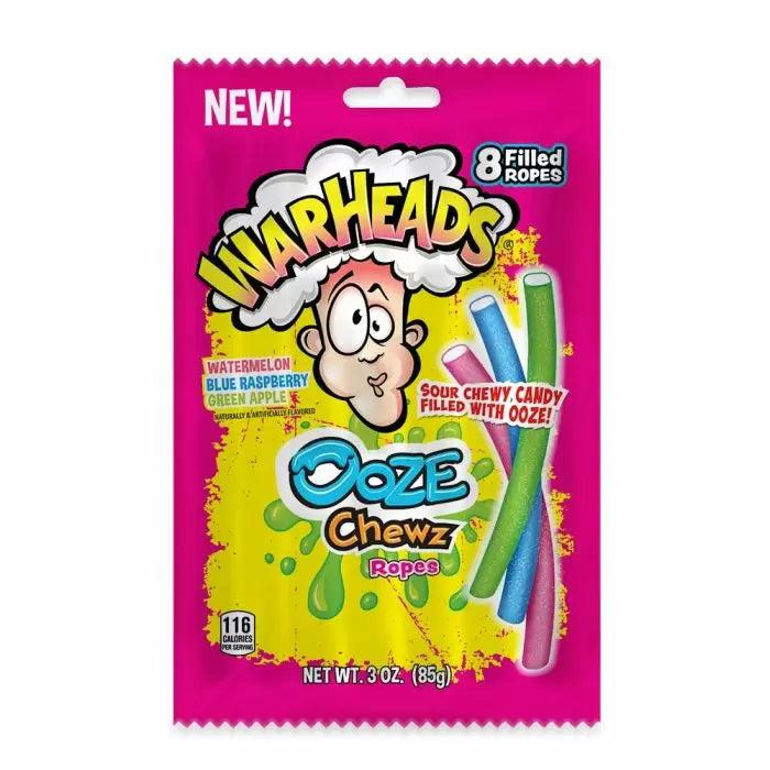 Warheads Sour Ooze Chewz Ropes Bag 85g