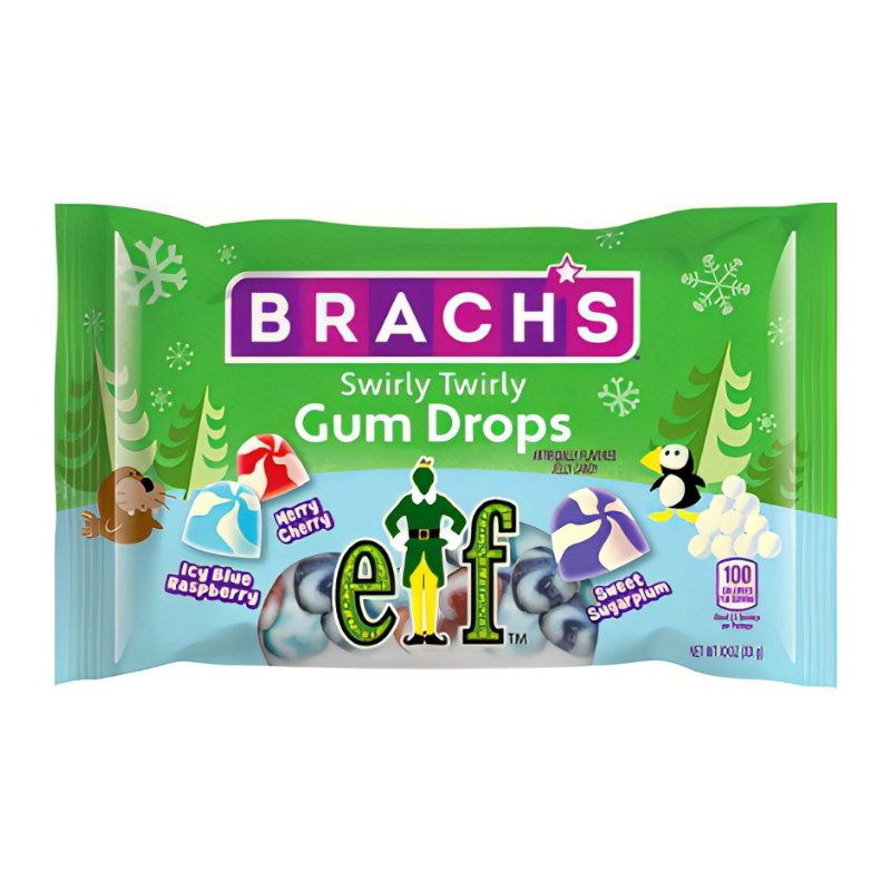 Brach's Elf Swirly Twirly Gum Drops Xmas 70g