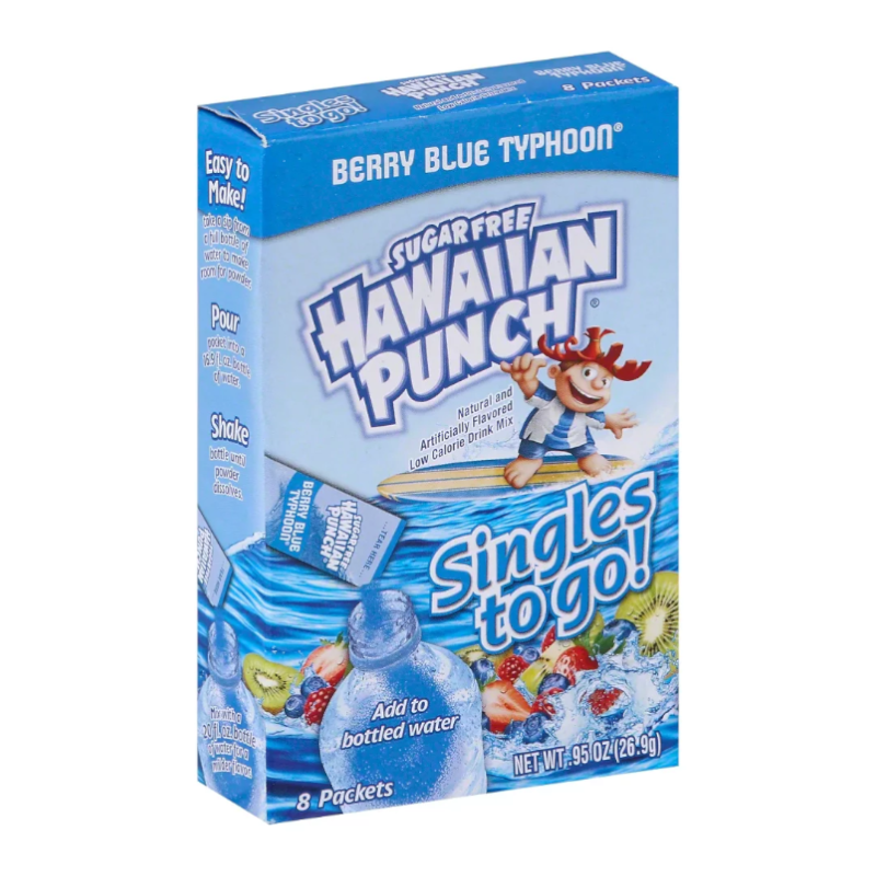 Hawaiian Punch Berry Blue Typhoon Singles to Go 21.1g (8 Pack)