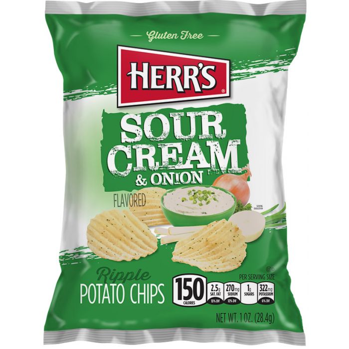 Herrs Sour Cream & Onion Potato Chips 28g