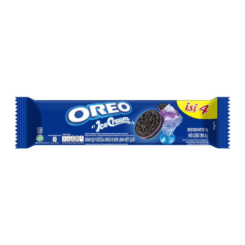 Oreo Blueberry Ice Cream Flavour 4 pack 36g (Indonesia)