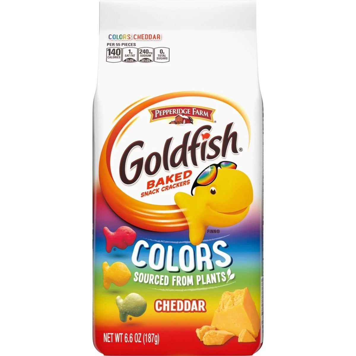 *PAST BB* Pepperidge Farm Goldfish Crackers Cheddar Colors 187g BEST BEFORE 23rd June