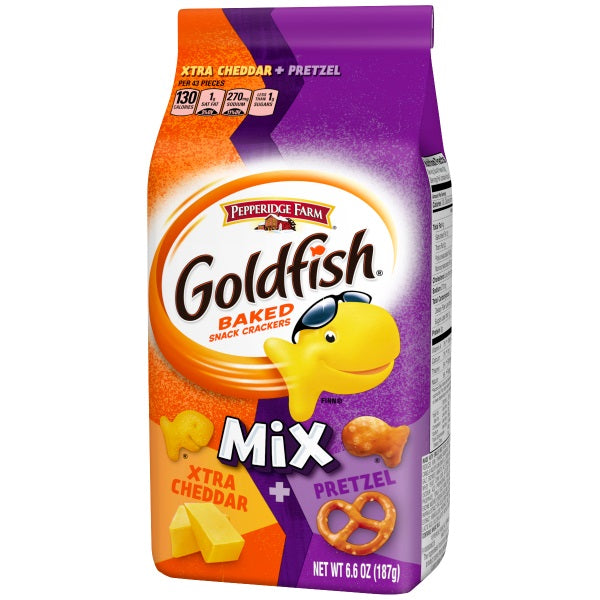 Pepperidge Farm Goldfish Crackers Mix Cheddar + Pretzel 187g